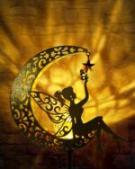 Solar Garden Statues Outdoor Decor, Fairy Moon Figurine Light Stake, Housewarming Ornament for Patio, Lawn, Yard, Pathway - Unique Gift Ideas for Gardening Mom Grandma - Image 8