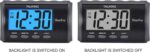 Talking alarm clock for Visually Impaired - Large Numbers Desk Clock - Day Clock for Seniors - Battery Operated Large Display , Digital Clock, Digital (Silver) - Image 4