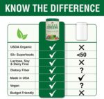 COUNTRY FARMS Organic Super Greens Natural Flavor, 50 Organic Super Foods, Packed with Fiber, USDA Organic Drink Mix, Fruits, Vegetables, Mushrooms & Probiotics, Supports Energy, 6g Fiber - Image 6