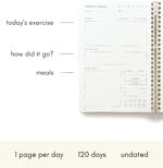 Kunitsa Co. Fitness Journal for Women - Track Workouts, Meals, and Weight Loss, Undated, Fits 120 Workouts, Dusty Blue, 6 x 8.5 Inches - Image 2