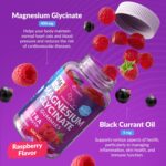 Magnesium Glycinate Gummies 400mg, Mаgnesium Gummies for Women and Men, Body Support and Relaxation, Raspberry Magnesium Gummies for Adults with Blackcurrant Oil, Non GMO, Gluten Free, 60 Days Supply - Image 2