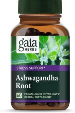 Gaia Herbs, Ashwagandha Root Vegan Liquid Phyto Capsules - Stress Relief, Immune Support Supplement, Balanced Energy Levels and Mood, 60-Count (Pack of 1)