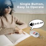 2 Pack Talking Clock for Blind Elderly, Small Travel Alarm Clock Keychain for Visually Impaired, English Language Battery Operated Talking Clock for Seniors - Image 5