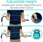 Vive Walking Cane Stick for Women, Men 600 lbs - Offset Handle, Balance, Fashionable Heavy Duty Bariatric 3/4 Inch Rubber Accessories for Seniors, Adults - Lightweight Stable Replacement Mobility Aid - Image 3