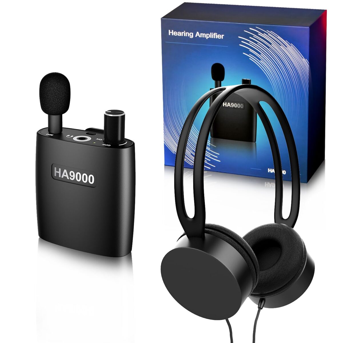 Personal Sound Amplifier PSAP the Latest Gen Model HA9000, Rechargeable Hearing Aid Device Hearing Amplifier with Headphones, Detachable Microphone, Type-C Charging for Seniors, Adults, Elderly - Image 1