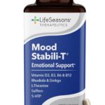 LifeSeasons Mood Stabili-T - Emotional Support - Stabilizes & Balances Mood - Evokes Calmness Relaxation & Happiness - Stress Relief + Relax Mind - Rhodiola, Ginkgo Biloba & Vitamin D3-60 Capsules