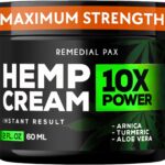 REMEDIAL PAX Instant Hеmp Cream – Soothes Discomfort in Muscles Joints Nerves Back Neck Knees Shoulders Hips– Maximum Joint Support – MSM Turmeric and Arnica – All-Natural Formula