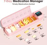 Daviky Automatic Pill Dispenser, Smart Pill Organizer with Alarm, Pill Box 7 Day with APP, Weekly Travel Pill Case, Portable Pill Reminder for Medicines, Supplements and Vitamins (Pink) - Image 2