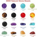 Raicegs Chakra Beads for Jewelry Making Real Natural Stone Beads for Bracelets Making Kits Healing Crystals DIY Gemstone for Necklace Earring Making - Image 3