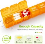 AUVON Monthly Pill Organizer Moistureproof, Large 28 Days Pill Case with Removable 4 Weeks Pill Box Rows, Travel-Friendly Pill Container for Fish Oils, Vitamins, Supplements and Medications - Image 4