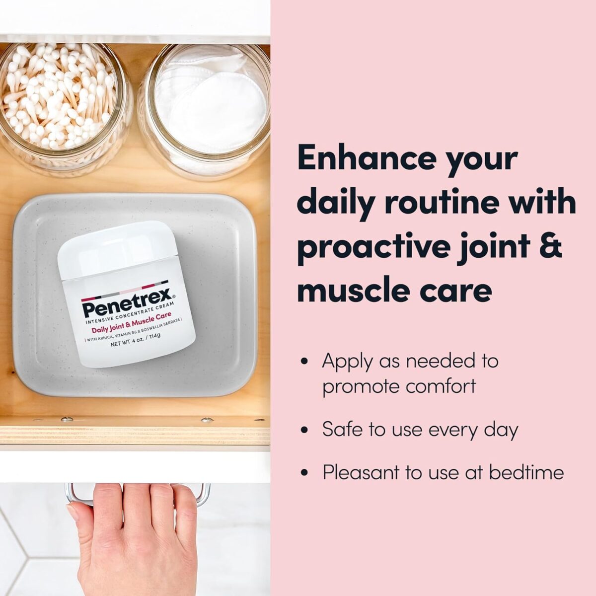 Penetrex Joint & Muscle Therapy - Soothing Comfort for Back, Neck, Hands, Feet - Premium Whole Body Rub with Arnica, Vitamin B6 MSM & Boswellia - Non-Greasy 4oz Cream - Image 5