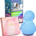 Mindfulness Tool Set with Guided Visual Meditation Breathing Light and 48 Positive Affirmation Cards, 3 in 1 Device with Night Light & Noise Machine, Self-Care Gift for Anxiety Relief and Relaxation