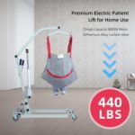 Electric Patient Lift 440lbs-11.5FT Plug-in Cord,No Battery Needed,Floor Lifting-Commode Sling for Easy Bed,Wheelchair&Toilet Transfers -Mobility Assistance for Seniors, Disabled - Image 5
