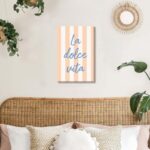 HTCARWAT La Dolce Vita Print Trendy Wall Art Italian Quote Typography Art Digital Download Girly Room Decor Cute Wall Art Retro Wall Print Unframed8x12inch - Image 4