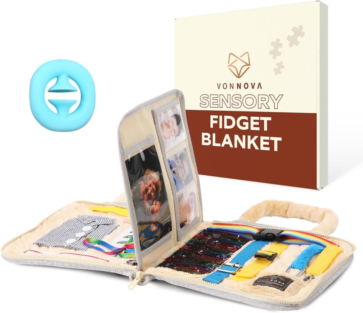 VonNova Fidget Blanket - Dementia Products for Elderly - Fidget Blanket for Adults with Dementia - Alzheimers Activities - Lap Blankets for Elderly - Busy Board - Image 1
