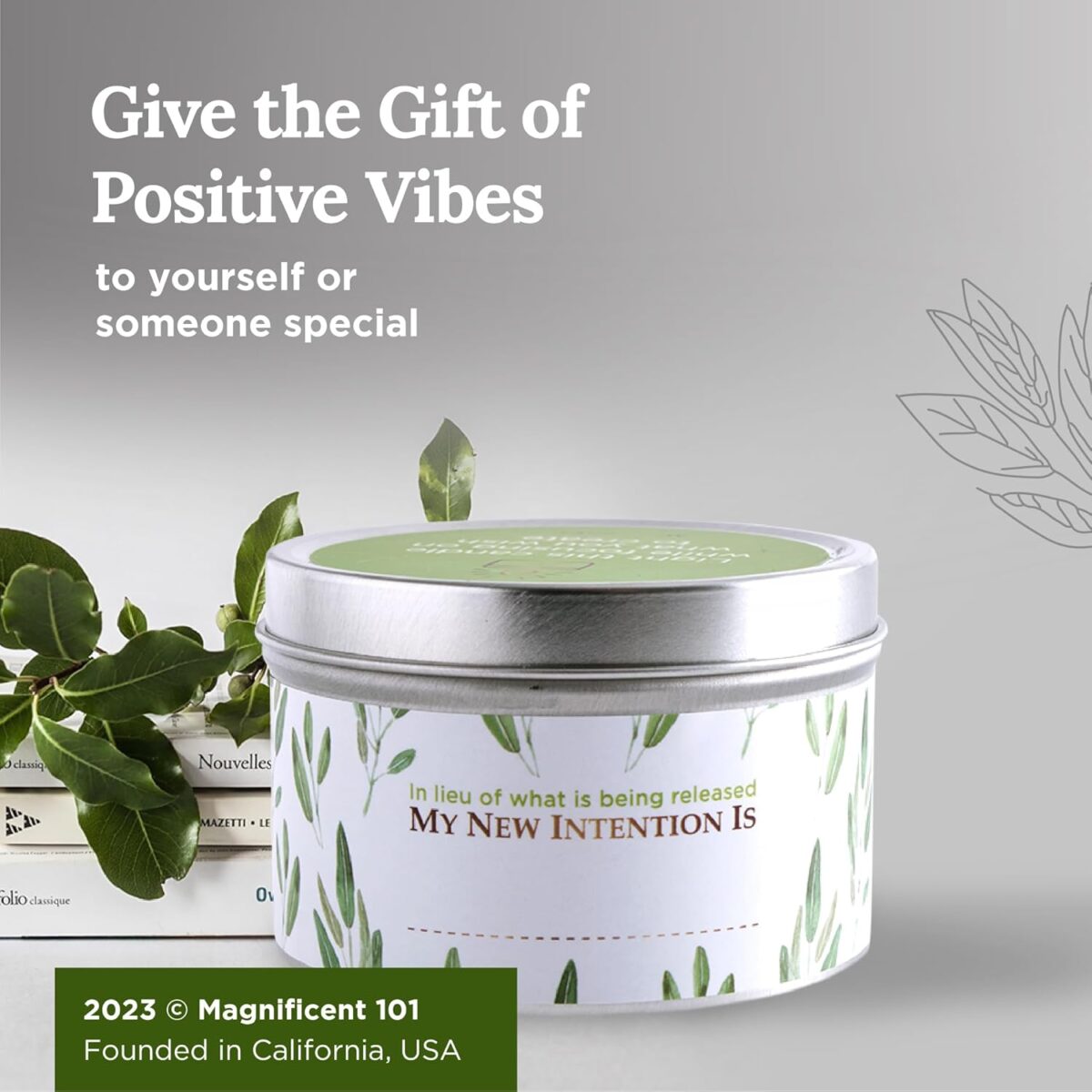 Magnificent 101 Sage Leaf Energy Cleansing Candle in 6-oz. Tin Holder: 100% Natural Soy Wax with Pure White Sage Leaves & Essential Oils for Smudging and Intention Setting; Great Housewarming Gift - Image 6