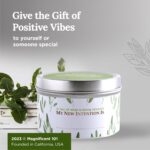 Magnificent 101 Sage Leaf Energy Cleansing Candle in 6-oz. Tin Holder: 100% Natural Soy Wax with Pure White Sage Leaves & Essential Oils for Smudging and Intention Setting; Great Housewarming Gift - Image 6