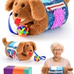 SOFWO Fidget Blanket and Muff Dog for Adults with Dementia, Alzheimers Dementia Activities Products for Elderly and Seniors,Gift Game and Toy for Alzheimer’s or Dementia,Sensory Fidget Toys.
