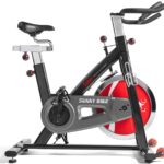 Sunny Health & Fitness Indoor Stationary Exercise Bike, 4-Way Adjustable Seat for Cycling Cardio workout at Home, Optional 49 LB Flywheel, Heavy-Duty & Free SunnyFit App Bluetooth Connect