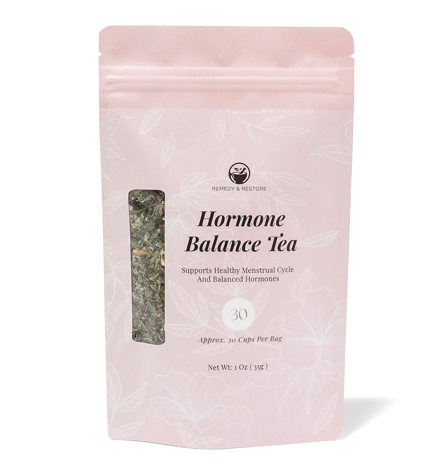 71BnFbwsxiL._SL1500_.jpg Remedy & Restore Herbal Tea for Hormone Balance - Natural Menstrual Cycle Support, Spearmint Flavor, Loose Leaves, 1 Count - Image 1