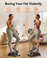 Niceday Steppers for Exercise, Mini Stair Stepper with Resistance Bands at Home Workout Equipment with 300LBS Loading Capacity, Hydraulic Fitness Stepper with LCD Monitor - Image 2