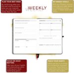 The Phoenix Journal - Best Daily Goal Planner, Organizer, & Calendar for Goal Setting, Gratitude, Happiness, & Productivity - Vision Board & Habit Tracking - 12 Weeks, Undated, Hardcover - Black - Image 5