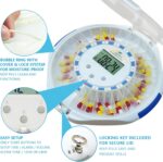 EziMedPil Automatic Pill Dispenser w/Audio & Visual Alerts, up to 6 Alarms/day, Easy-Read LCD Display, 6 Dosage Templates, Lock Medication Dispenser w/Key for Vitamins, Prescriptions & More, Clear Lid - Image 6