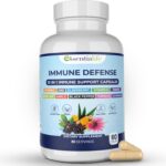 Immune Support Supplement 10 in 1 Elderberry, Echinacea, Vitamin D, Vitamin C 1000mg & Zinc Supplement - Take Charge of Your Health with Immune Booster for Adults - 60 Vitamins Capsules
