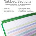 Aug 2024-Jul 2025 Deluxe Teacher Planner Notebook 8.5x11 Daily Weekly Monthly Organizers with 7 Periods, Pocket Folder, Dated Calendar, Page Tabs, Bookmark and Planning Stickers (Watercolor Stripes) - Image 5