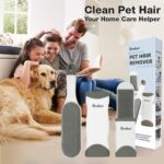 Pet Hair Remover for Cats Dogs: Reusable Fur Removal Brush for Clothes Furniture Couch Carpet Bed Car Seat - Self-Cleaning Tool for Pet Owners Friends Families - Home Travel Use Dove Gray - Image 7