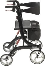 Drive Medical 10266HD-BK Nitro Heavy Duty Foldable Rollator Walker with Seat, Black - Image 3