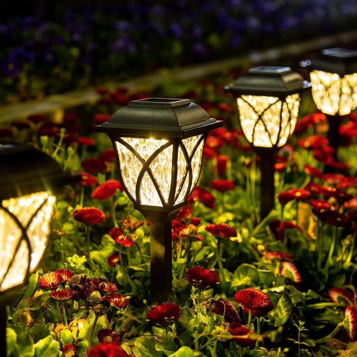 GIGALUMI Solar Lights Outdoor Waterproof, 6 Pack LED Solar Garden Lights, Solar Lights for Outside, Garden Decor for Yard, Patio, Landscape, Planter, Walkway (Warm White) - Image 1
