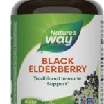 Nature's Way Black Elderberry Supplement, Traditional Immune Support*, With Elderberry and Elderflower, Plant Powered, 100 Capsules (Packaging May Vary)