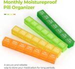 AUVON Monthly Pill Organizer Moistureproof, Large 28 Days Pill Case with Removable 4 Weeks Pill Box Rows, Travel-Friendly Pill Container for Fish Oils, Vitamins, Supplements and Medications - Image 2