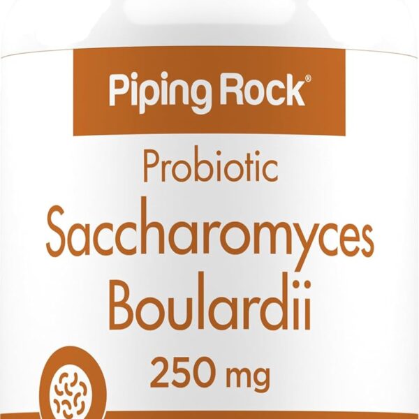 Piping Rock Saccharomyces Boulardii Probiotic | 5 Billion CFUs | 120 Capsules | 250 mg | Non-GMO, Gluten Free Supplement
