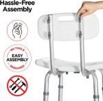 Medical king Shower Chair Set of 3 - Includes Back Scrubber & Additional Sponge - Anti Slip for Safety, with 8 Adjustable Heights Portable - Tool Free Shower Chair - Bath Chair for Elderly - Image 2
