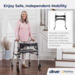 Drive Medical 10233 Clever Lite Foldable Rollator Walker, Gray - Image 2