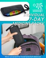 Monthly Pill Organizer 3 Times a Day, with Portable Hard Shell, Pill Cutter, 31-Day Box, Plastic Opening Pick, Monthly & Weekly Stickers, Convenient Medication Management (3 Times a Day) - Image 3