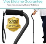 Vive Offset Walking Cane with Comfort-Foam Handle - for Women, Men, Seniors - Lightweight & Adjustable Single Point Walking Stick with a Non-Slip Tip for Stability, Balance, & Support - Image 9