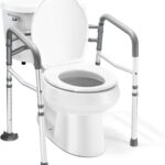Medical king Toilet Safety Rail - Adjustable Detachable Toilet Safety Frame with Handles Heavy-Duty Toilet Safety Rails Stand Alone - Toilet Safety Rails for Elderly, Handicapped - Fits Most Toilets