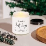 Shqiueos Sympathy Gifts for Loss of Loved One-No Words Just Hugs 7oz Lavender Scented Candle, Bereavement Gift Idea, Memorial, Grief, Thinking of You, Get Well, Comfort Condolence Gift (White) - Image 5