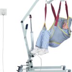 Electric Patient Lift 440lbs-11.5FT Plug-in Cord,No Battery Needed,Floor Lifting-Commode Sling for Easy Bed,Wheelchair&Toilet Transfers -Mobility Assistance for Seniors, Disabled