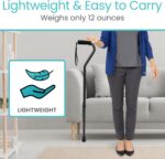 Vive Offset Walking Cane with Comfort-Foam Handle - for Women, Men, Seniors - Lightweight & Adjustable Single Point Walking Stick with a Non-Slip Tip for Stability, Balance, & Support - Image 5