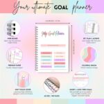 Goal Planner | SMART Goal Setting Kit for the New You, Monthly Habits, Reflections & Vision Boards | Pastel Rainbow A5 - Image 2