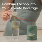 Sports Research® Organic Greens Superfood Powder w/Spirulina & Chlorella, Adaptogens, Enzymes, Probiotics & 8 VIT Bs for Gut & Mood Support* - Vegan, Sugar-Free & Low-Cal Pineapple Coconut 20 - Image 3