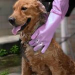 Dog Washing Gloves, Pet Grooming Gloves with Soft Brushes, Bathing and Massaging for Dogs and Cats, Silicone Heat Resistant Cleaning Gloves with High-Density Teeth (Purple) - Image 4