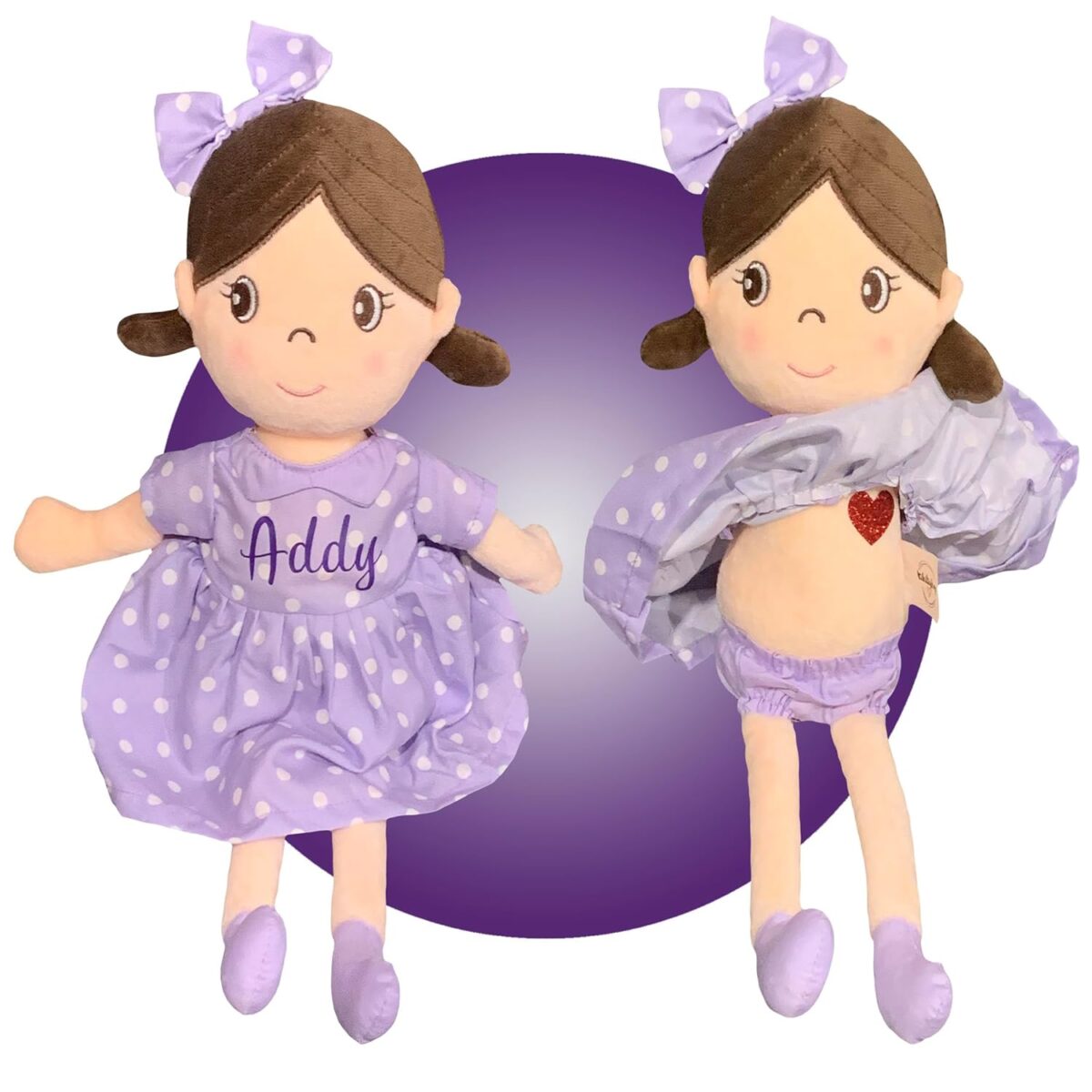Heart Surgery Gift for Kids - Personalized Surgery Baby Doll - Heart Anniversary Gifts - Great Heart Surgery Gift - Confidence Building Tool - Baby Heart Warrior Gifts by Kikilishop (Lavender Dress) - Image 1