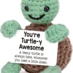 Mini Funny Turtle Easter Basket Essentials Stuffers for Teens Easter Gifts for Kids Teen Girls Boys, Birthday Gifts for Women Men Mothers Day Graduation Teacher Appreciation, Positive Emotional Turtle