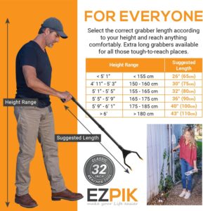 EZPIK Classic 32" Flexible Folding Grabber Tool for Elderly + Magnets, Reacher for Disabled & Seniors Heavy Duty Rotating Grippers for Reaching Underneath, Trash Grabbers & Pickers for Mobility 2-Pack - Image 6