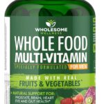 Wholesome Wellness Whole Food Multivitamin for Men - Natural Multi Vitamins, Minerals, Organic Extracts - Vegan Vegetarian - 120 Tablets